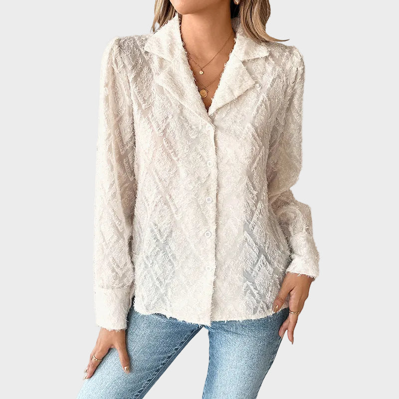 Emily | Textured Button-Up Blouse