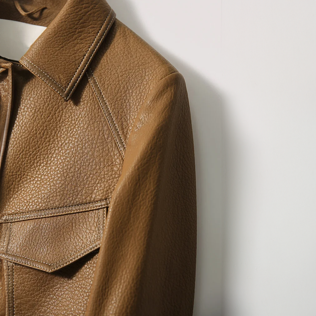 Elena Cropped Leather Jacket