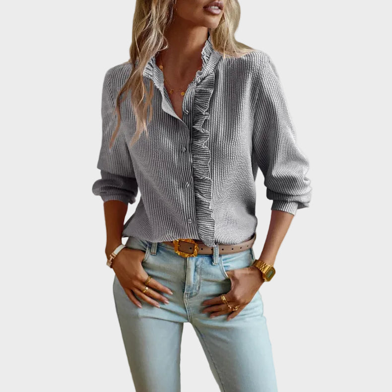 Rosalie | Ruffled Stripe Blouse