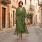 SORENA | ELEGANT V-NECK MAXI DRESS
