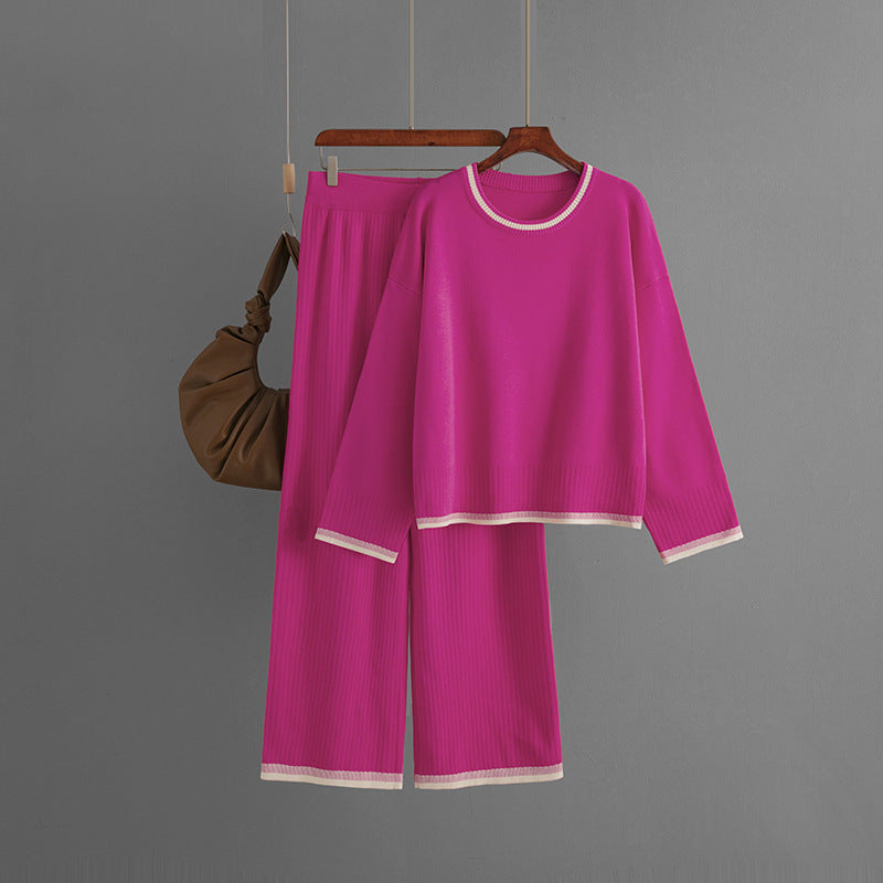 Noémie | Knit Pullover & Wide-Leg Pants Set