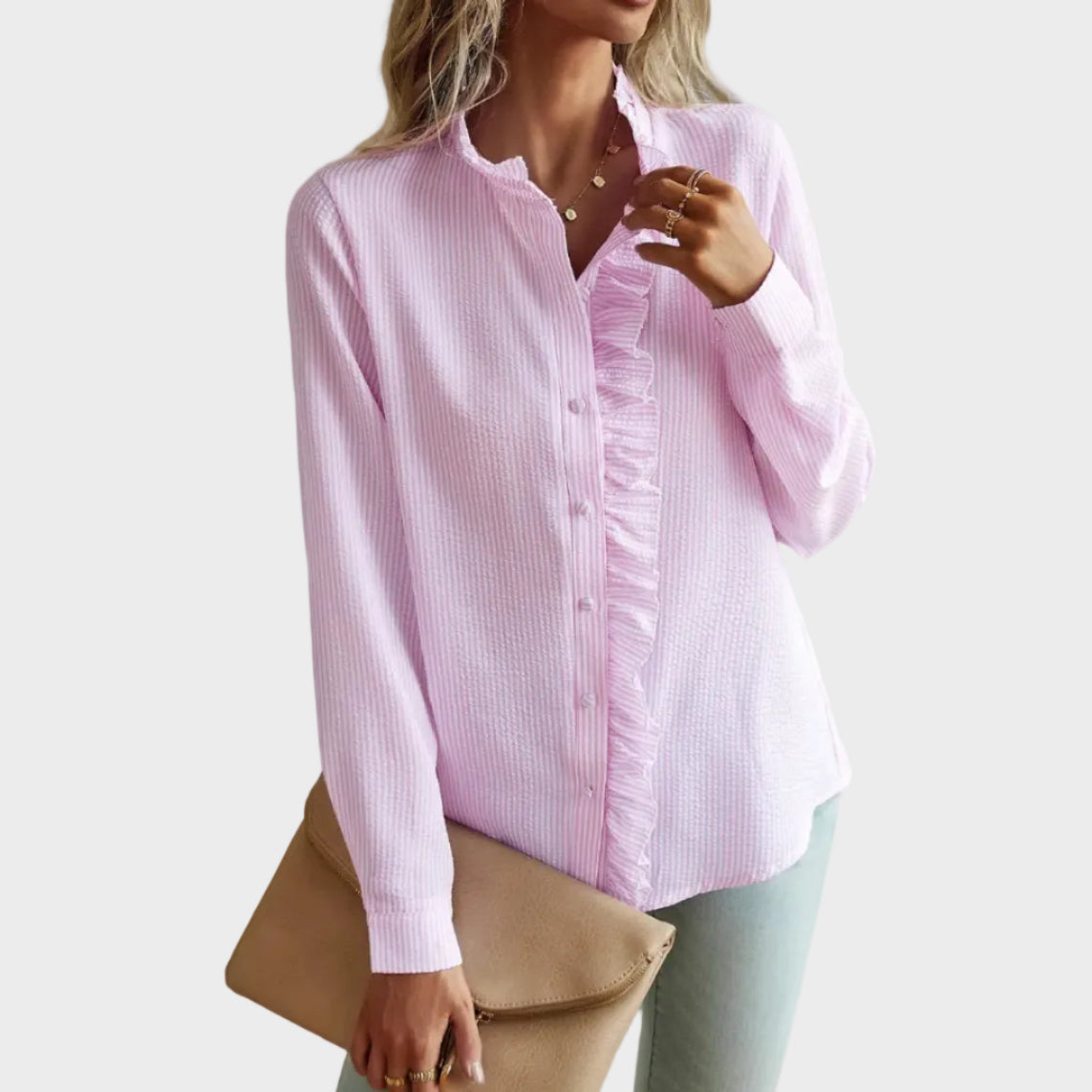 Rosalie | Ruffled Stripe Blouse