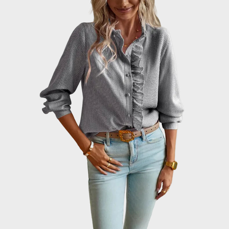 Rosalie | Ruffled Stripe Blouse