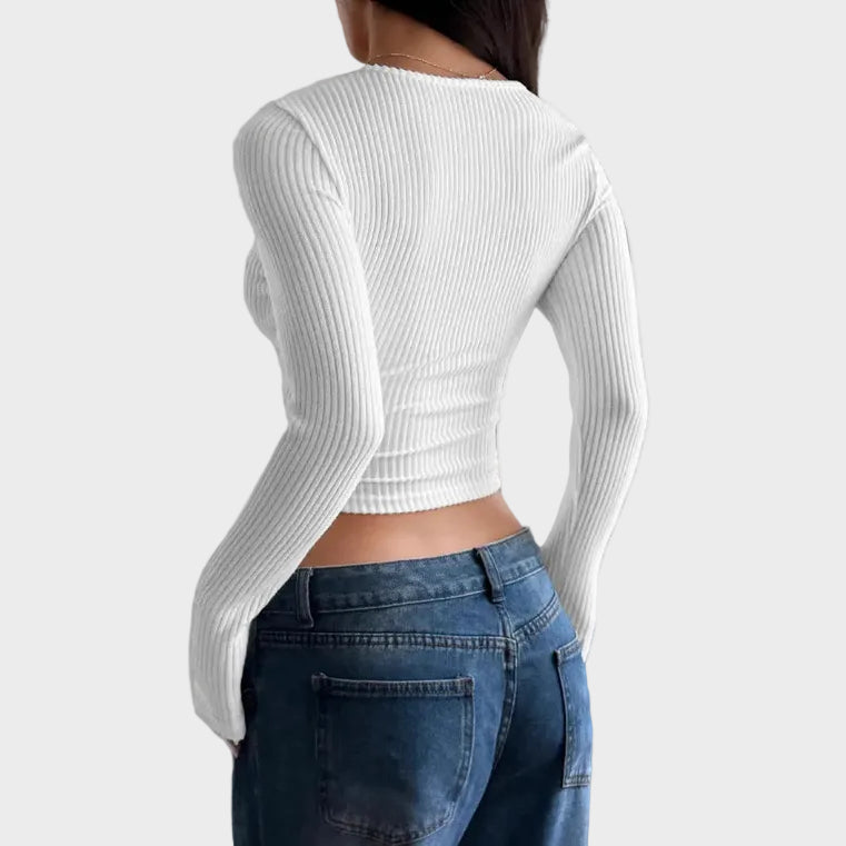 Calista | Ribbed Square Neck Top