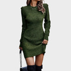 Maelis | Ribbed Knit Shoulder-Detail Dress