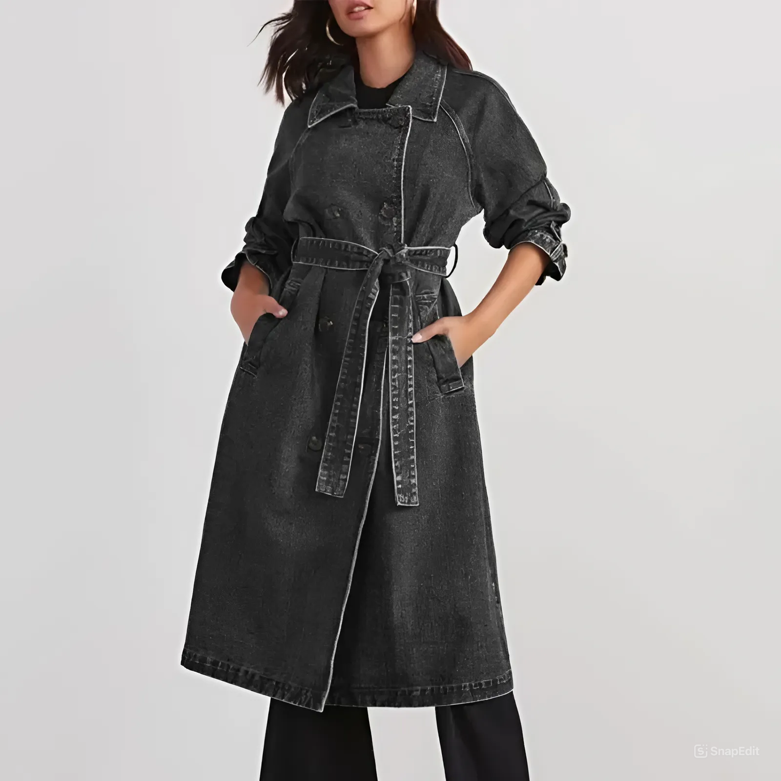 Adrian Denim Trench Coat